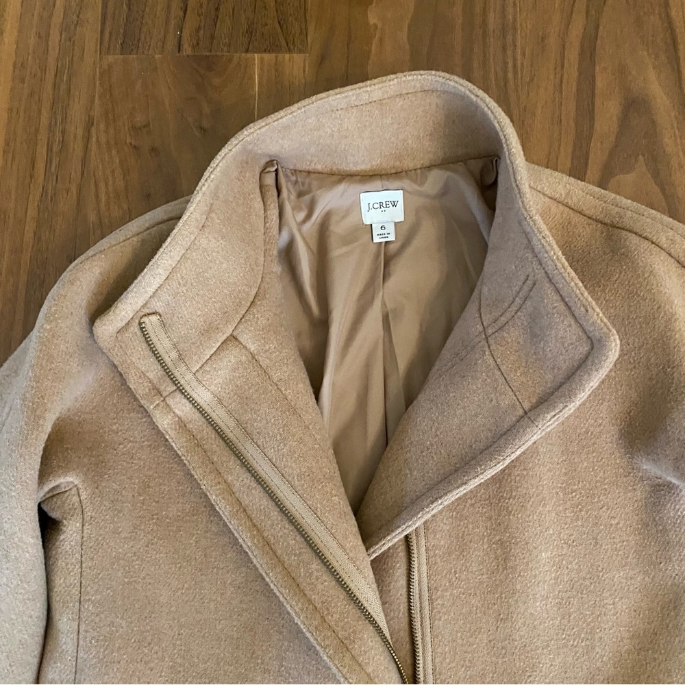 J.Crew Camel Wool Blend Coat Size 6 Classic Tan - Picture 8 of 10